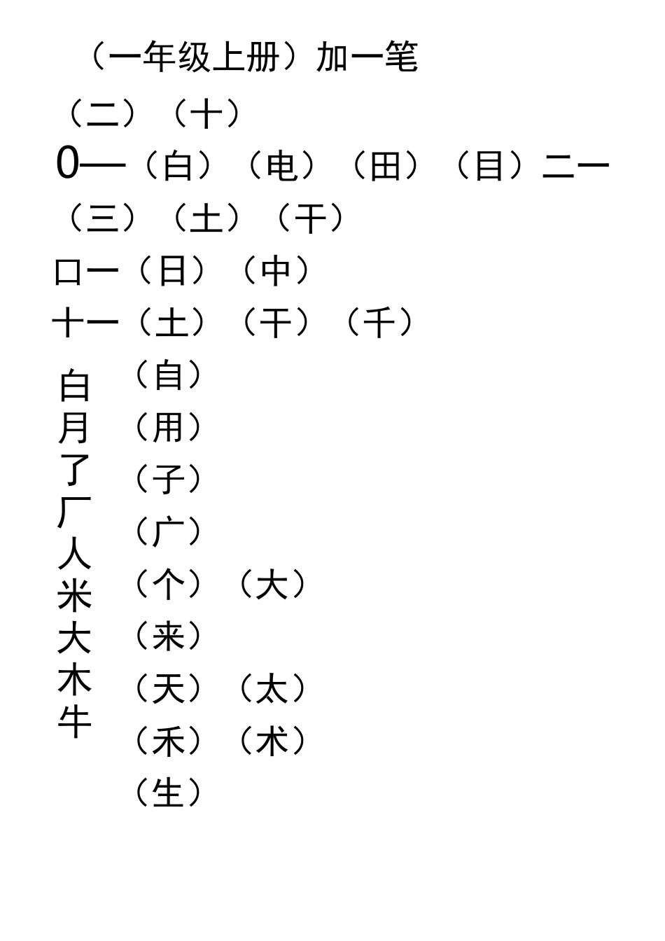 一年级上册加一笔_第1页