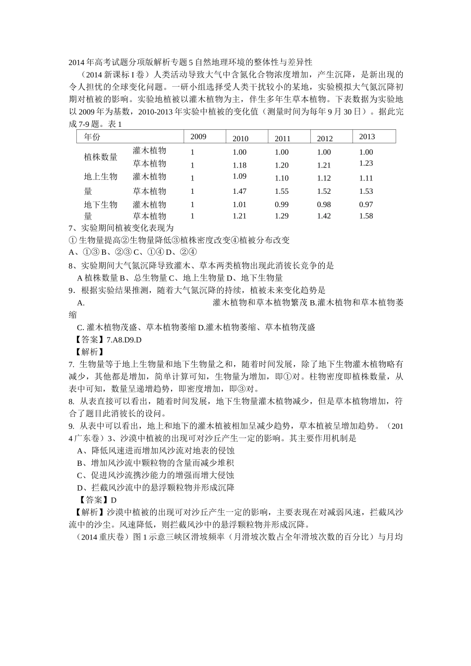 【高考地理】自然地理环境的整体性与差异性_第1页