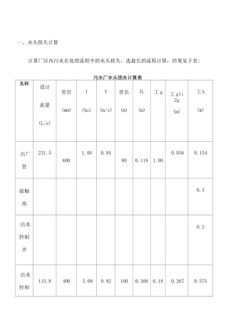 污水处理厂高程计算 