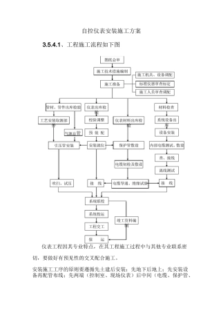 自控仪表安装施工方案
