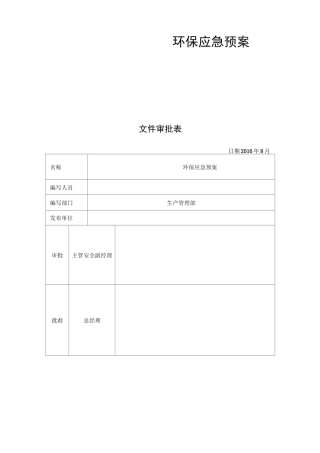 企业环保应急预案范文