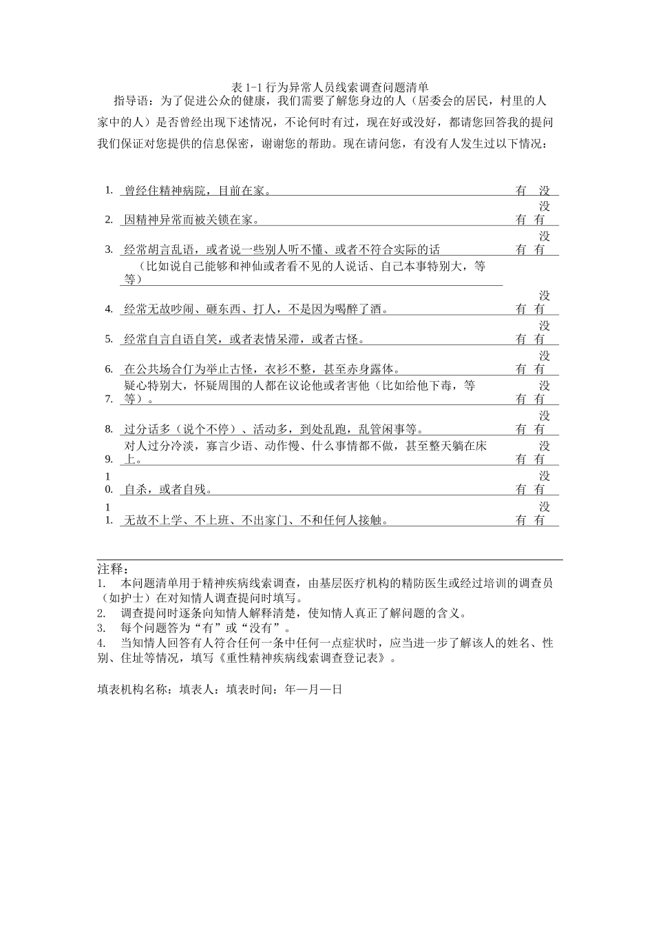 重性精神病居民个人健康档案_第2页