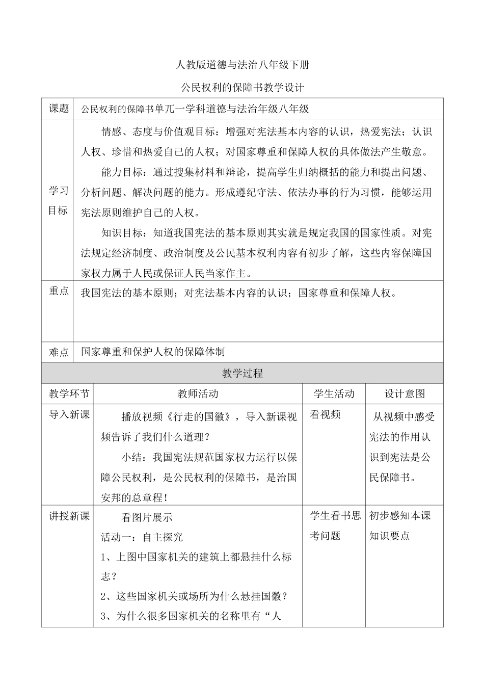 《公民权利的保障书》教案_第1页