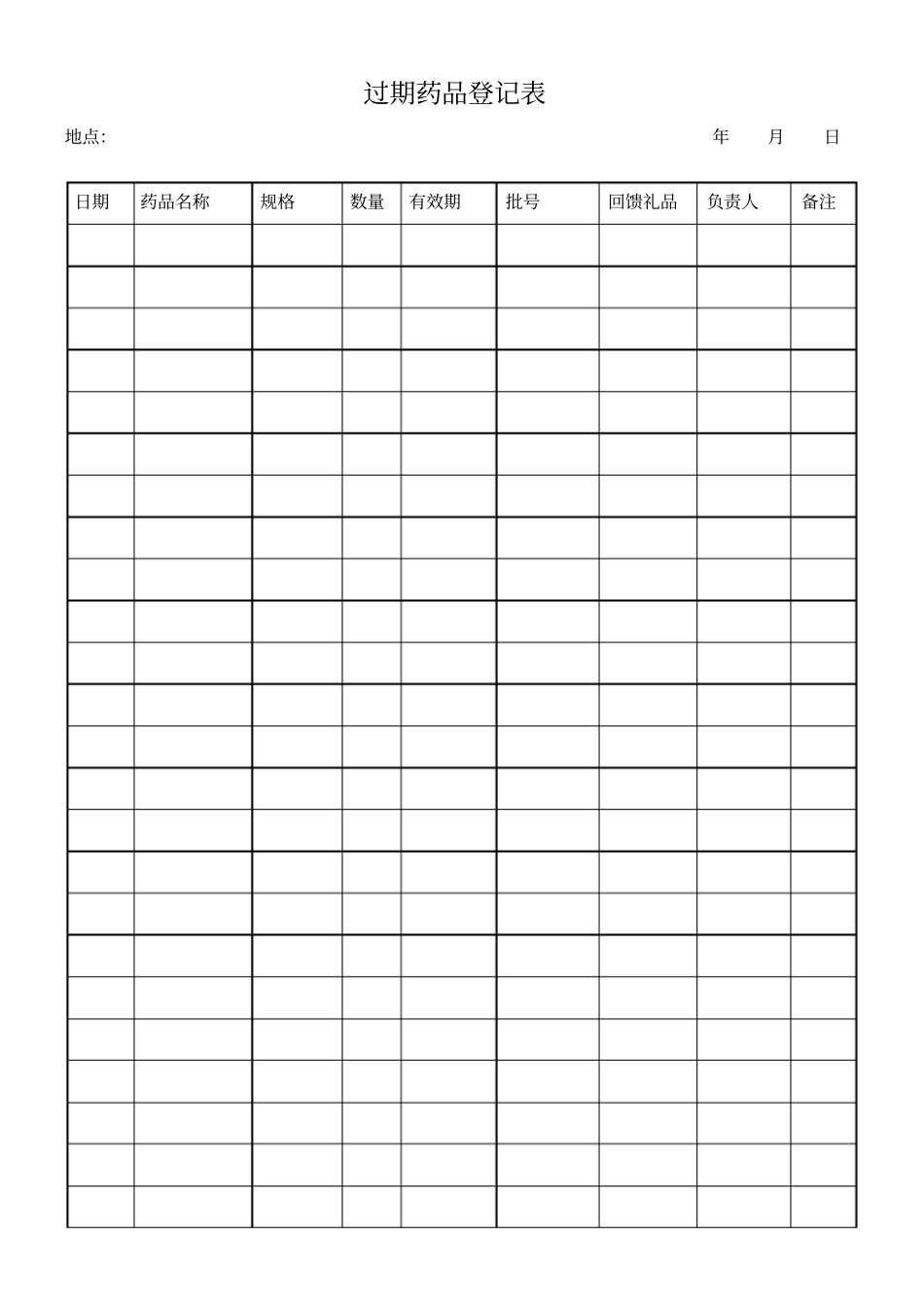 过期药品登记表_第1页