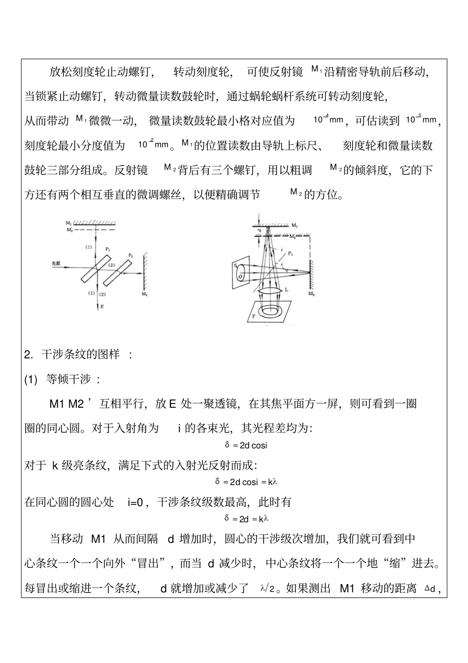 迈克迩迅干涉仪报告汇总_第2页