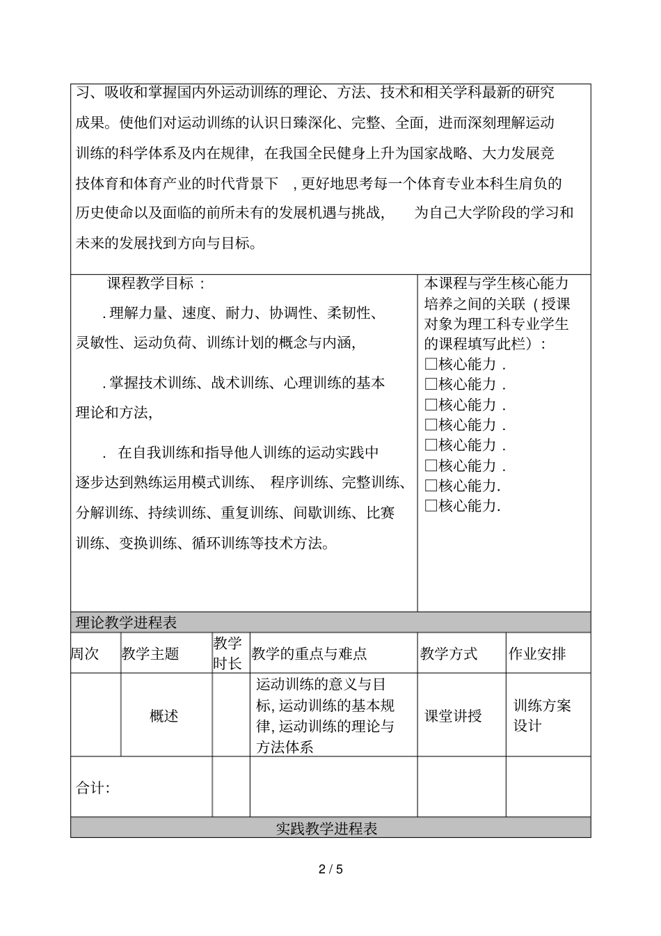 运动训练技术与方法课程教学大纲_第2页