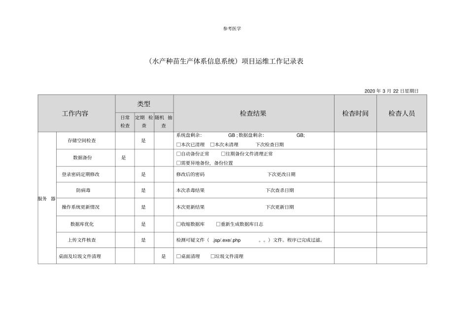 运维工作记录表_第1页
