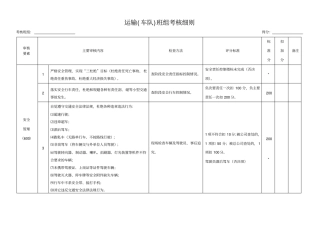 运输车队班组考核细则
