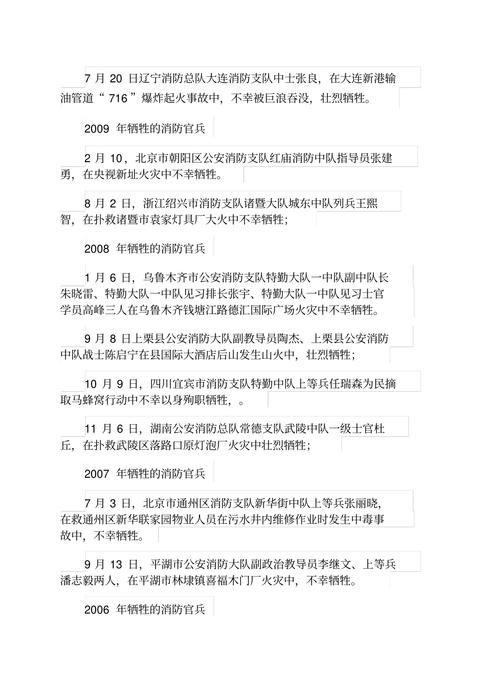 近年有消防员牺牲人数统计_第3页