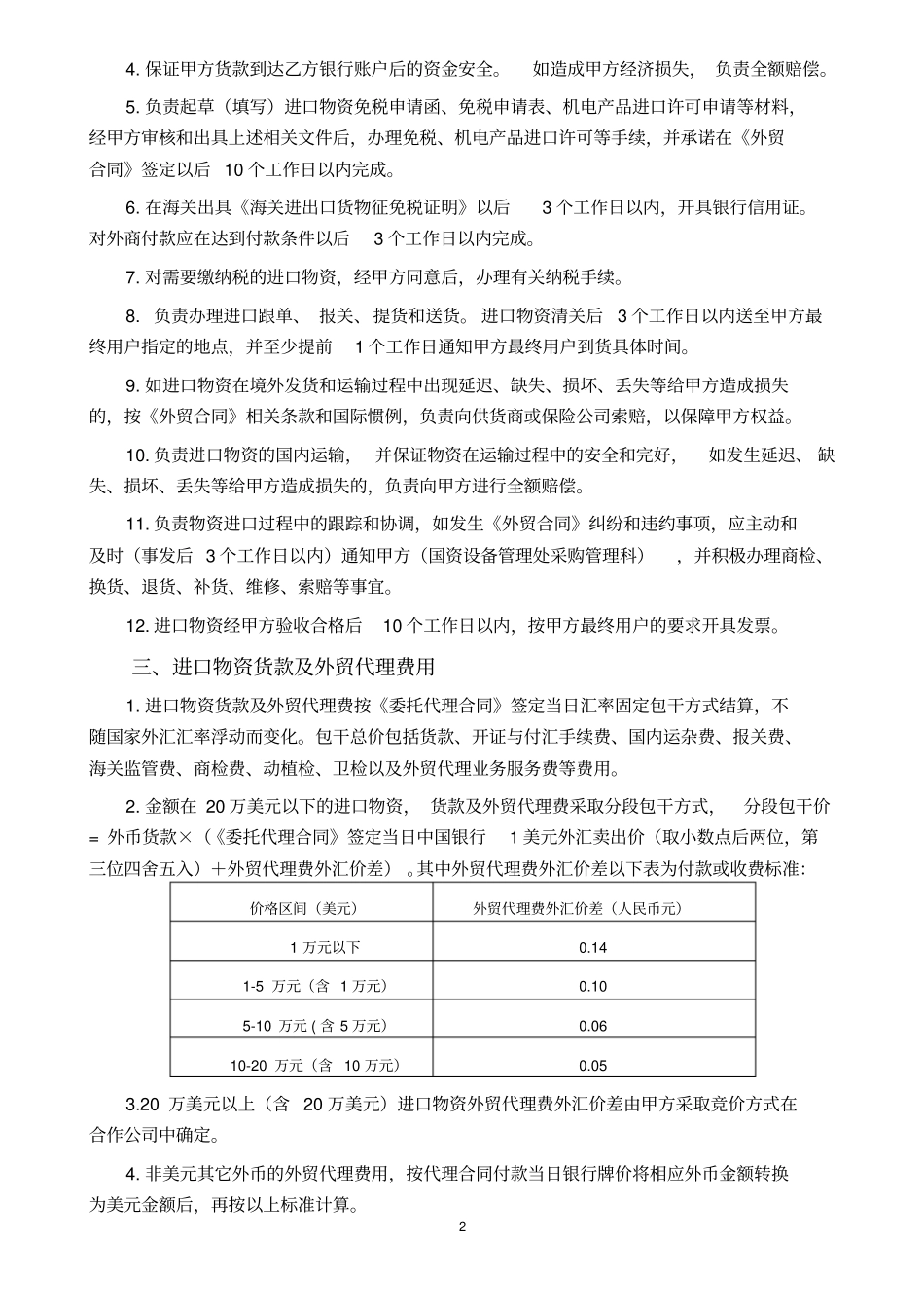 进口物资外贸代理服务合同_第2页