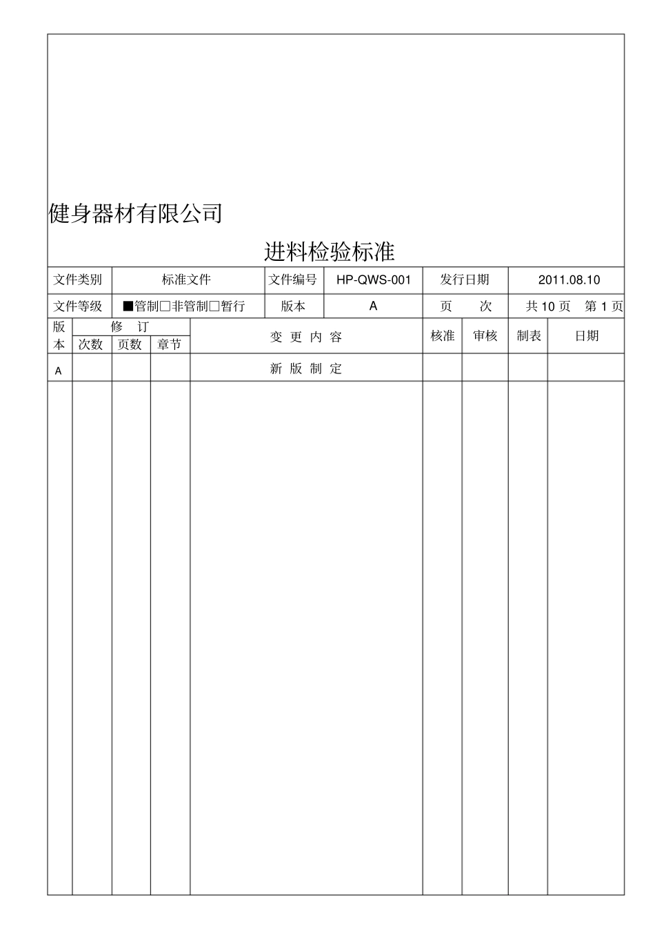 进料检验标准_第1页