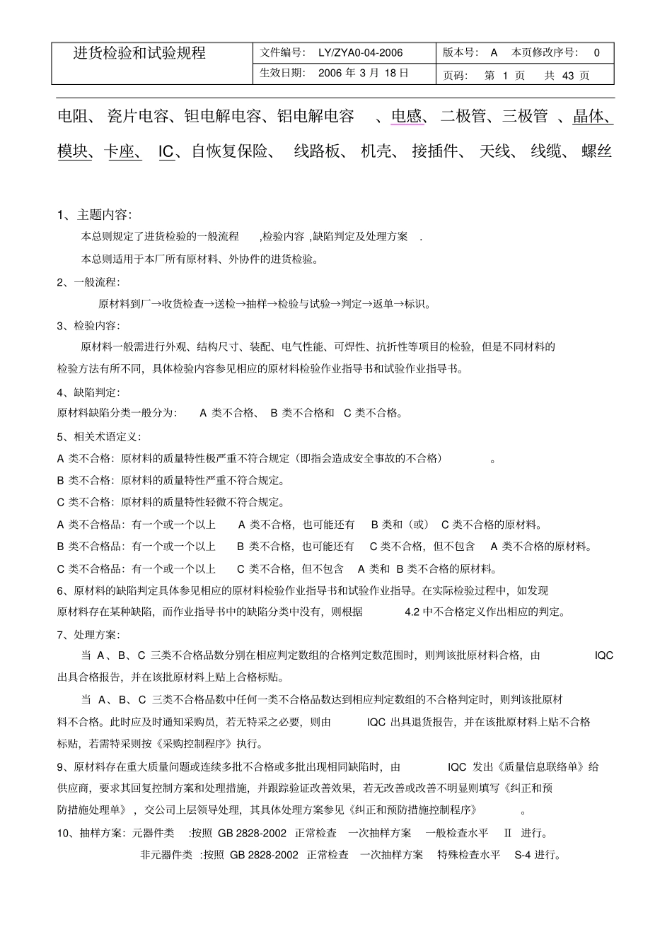 进货检验规程汇总_第1页