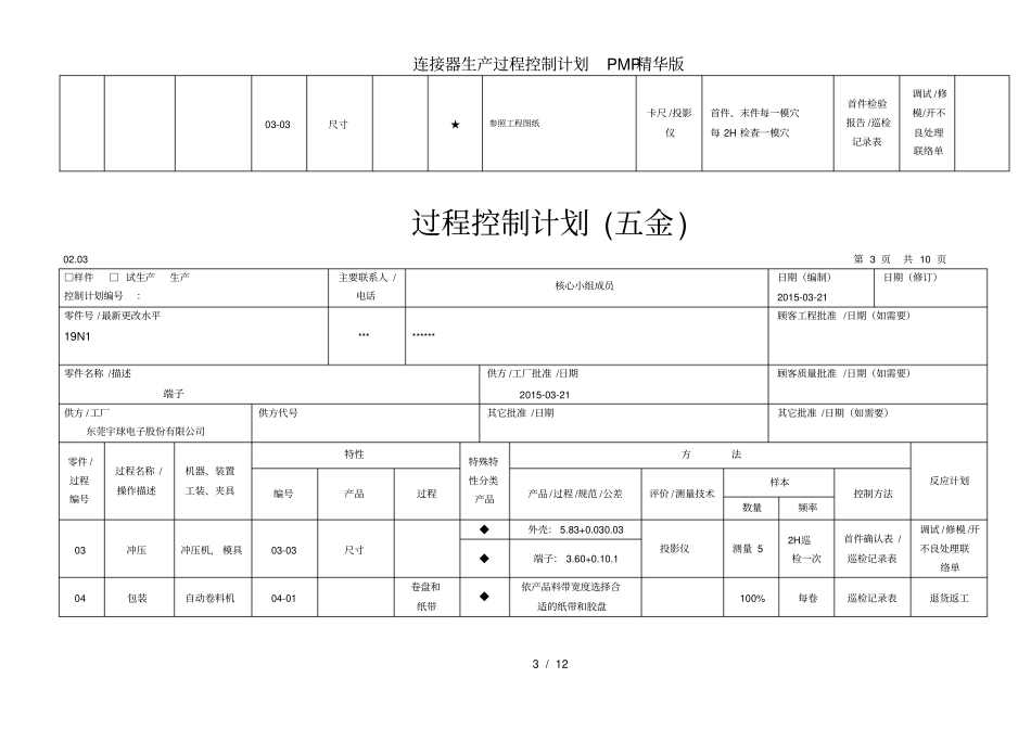 连接器生产过程控制计划PMP精华版_第3页