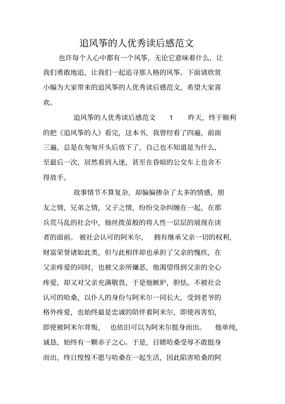 追风筝的人优秀读后感范文_第1页