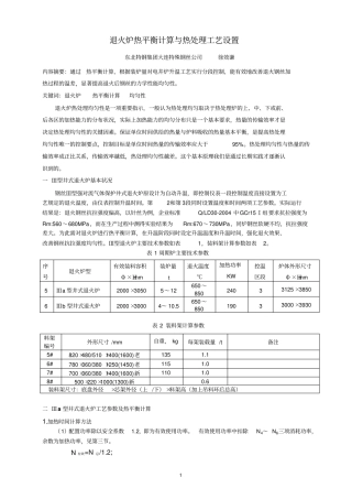 退火炉热平衡计算与热处理工艺设置