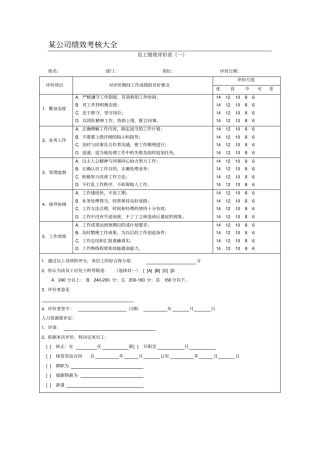 适合大小公司的绩效考核表格大全