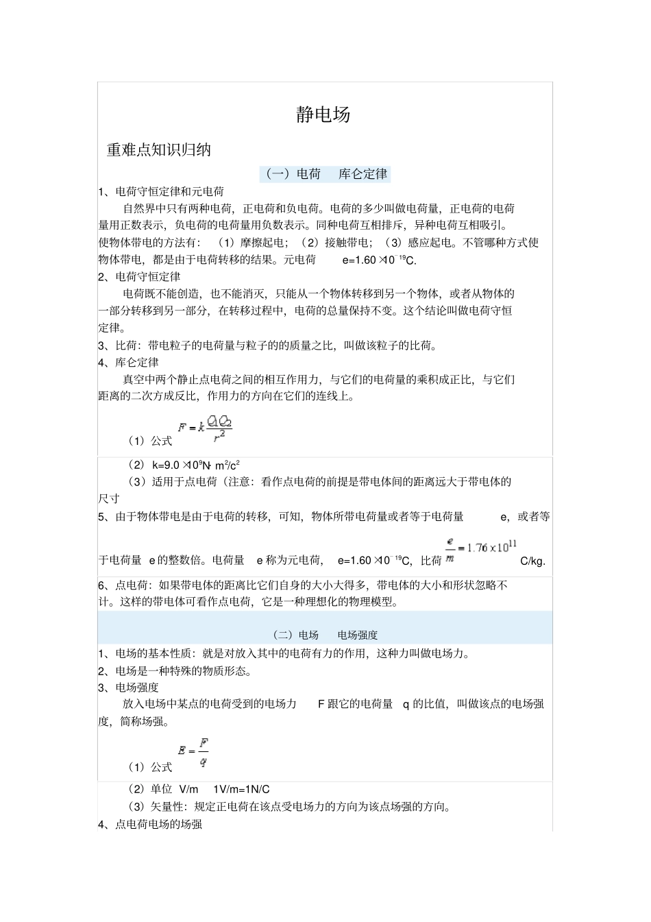 选修1静电场复习_第1页