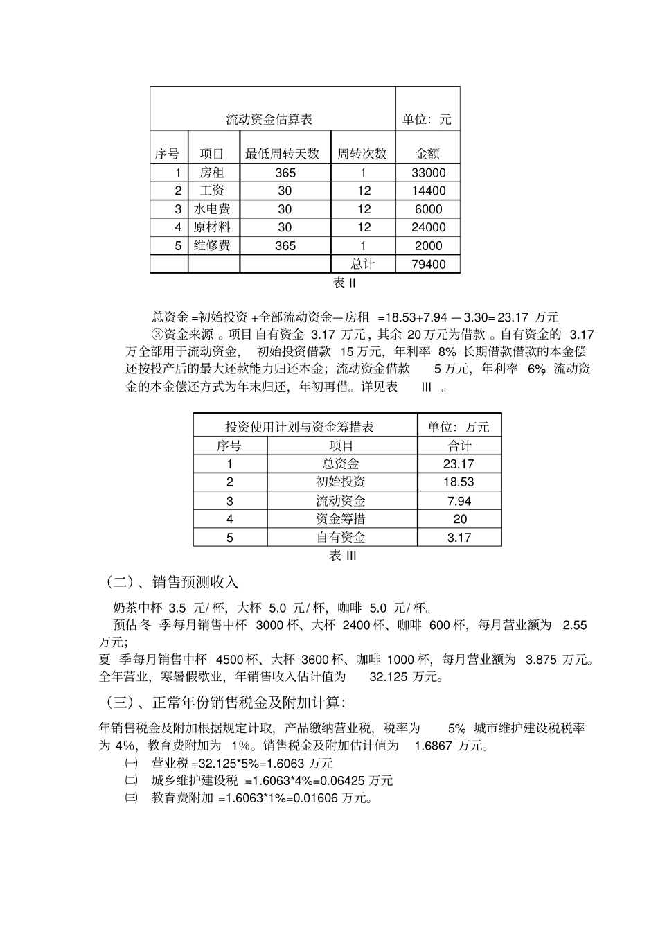 选修课作业奶茶店财务分析范文_第2页