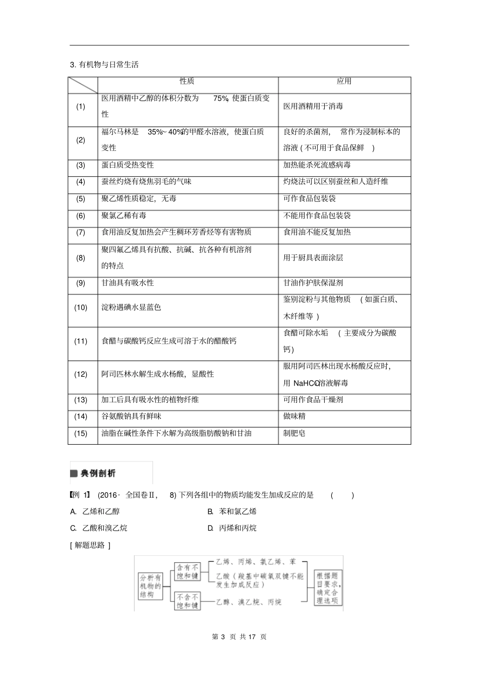 选择题专题十常见有机化合物必修_第3页