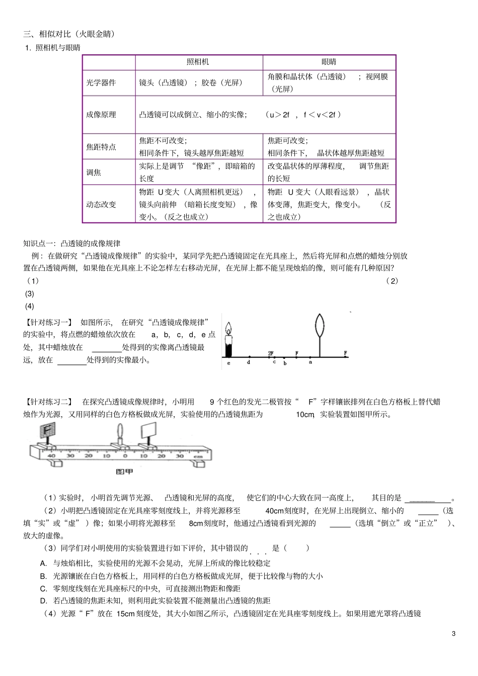 透镜及其应用知识点总结_第3页