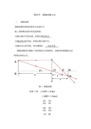 透镜成像公式