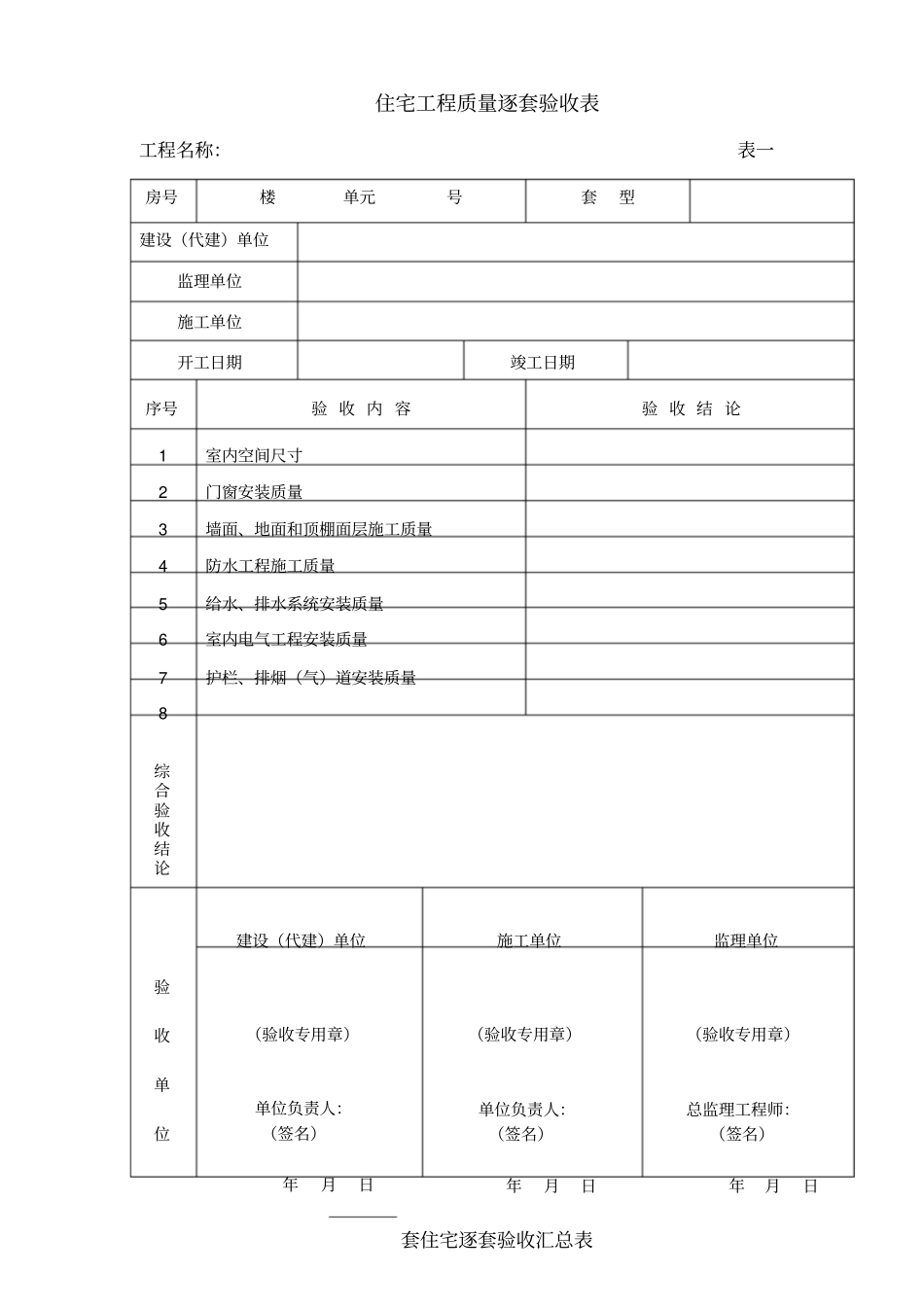 逐套验收表格规范版_第1页