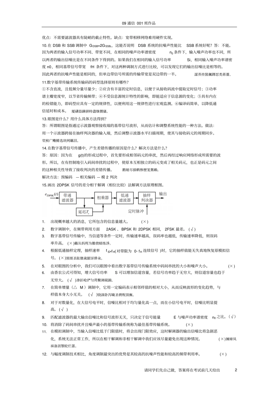 通信原理复习题附标准答案_第2页
