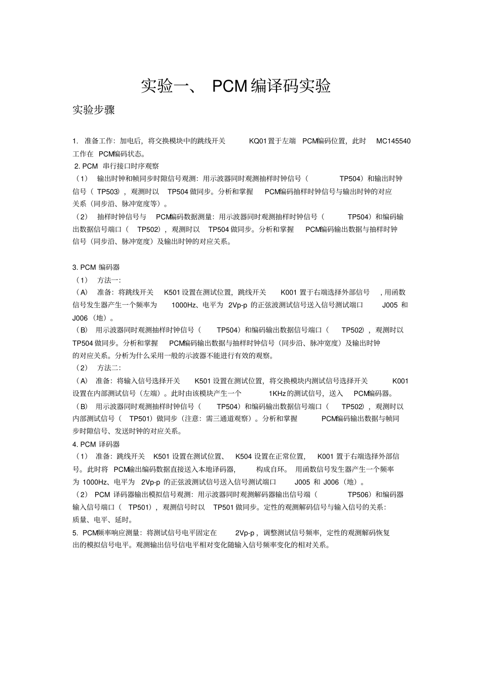 通信原理试验报告89077_第1页