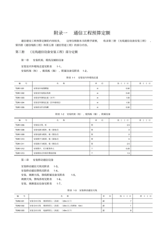 通信工程预算定额