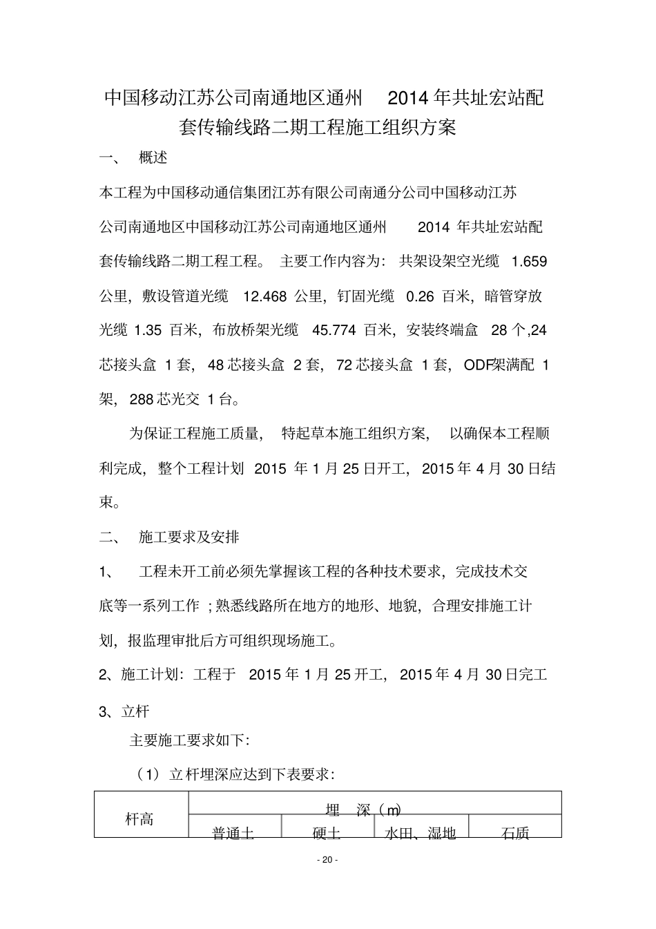 通信线路工程施工组织设计方案_第1页