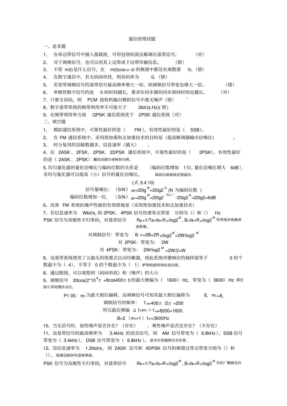 通信试题集附标准答案_第1页