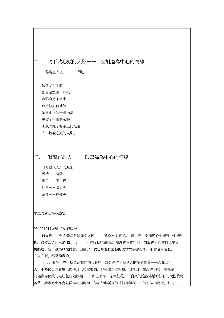 通识专题演讲结案报告表_第2页