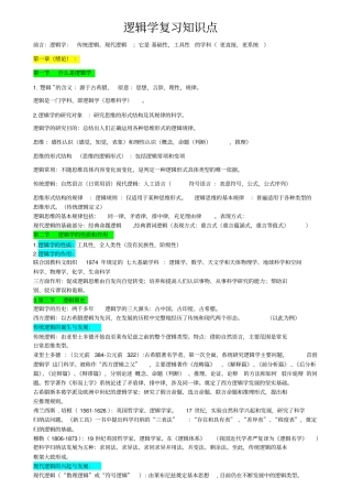 逻辑学复习知识点