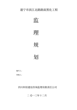 遂宁滨江路路面黑化工程监理规划
