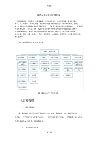 遥感在水利中地应用总结材料
