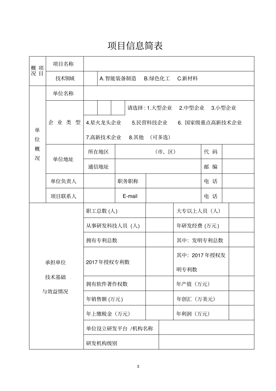 邹城自主创新重大专项新旧动能转换计划申报书_第3页