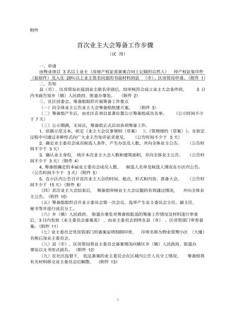 郑州首次业主大会筹备工作步骤及表格汇总