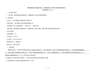 鄞州新城区南部商务区三期B地块地下室项目桩基检测项目