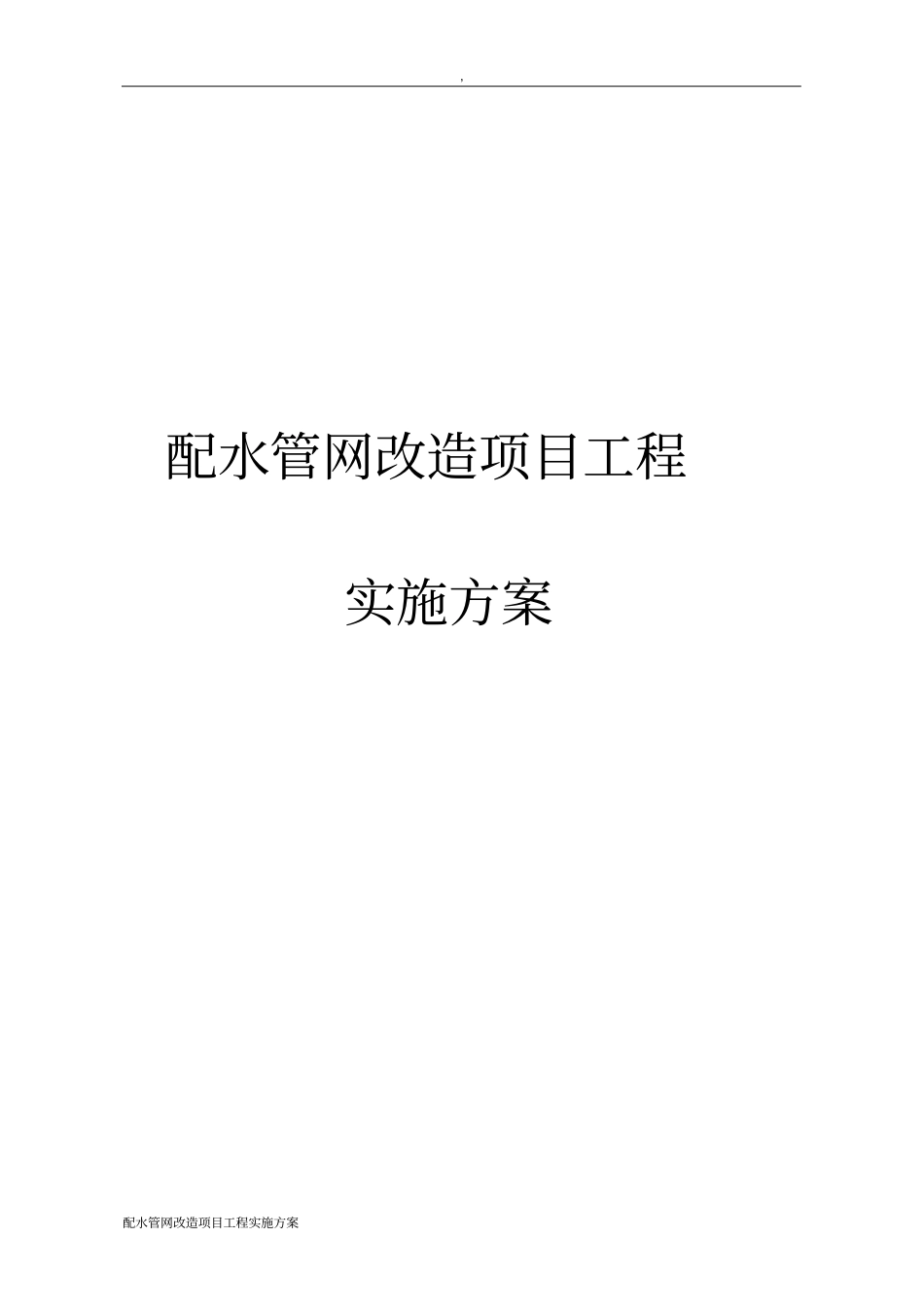 配水管网改造项目工程实施方案_第1页
