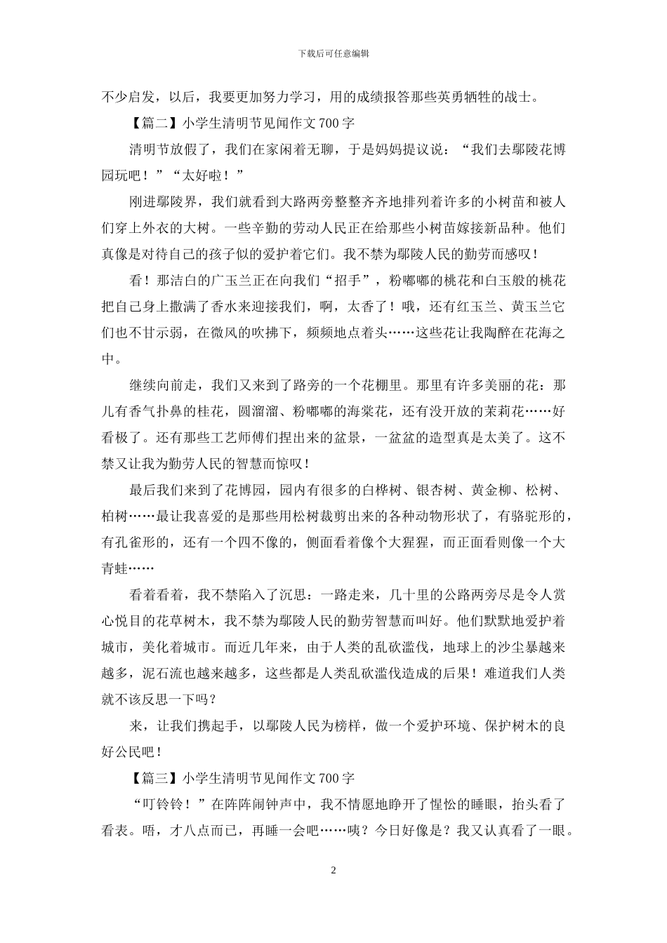 小学生清明节见闻作文700字_第2页