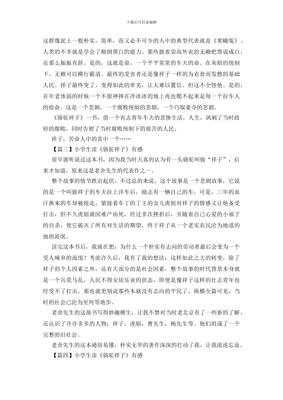 小学生读《骆驼祥子》有感_第2页