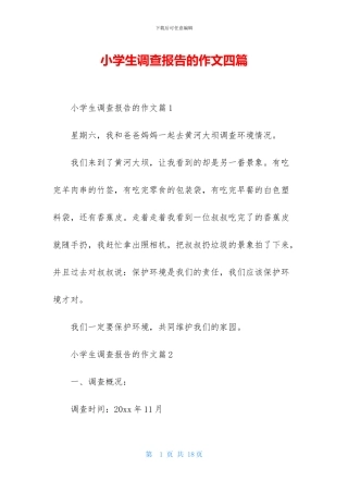 小学生调查报告的作文四篇
