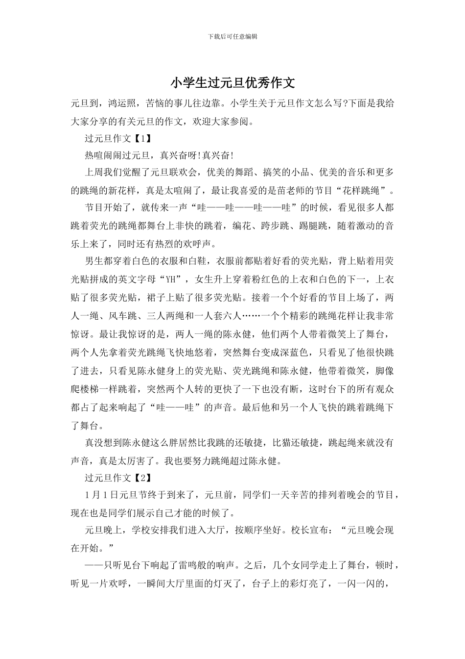 小学生过元旦优秀作文_第1页