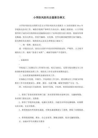 小学防风防汛自查报告例文