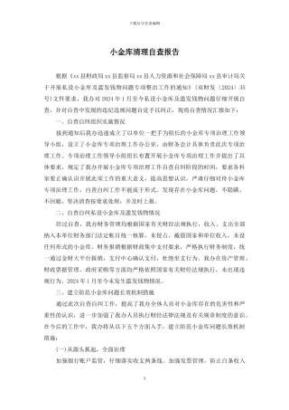 小金库清理自查报告