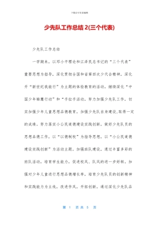 少先队工作总结2
