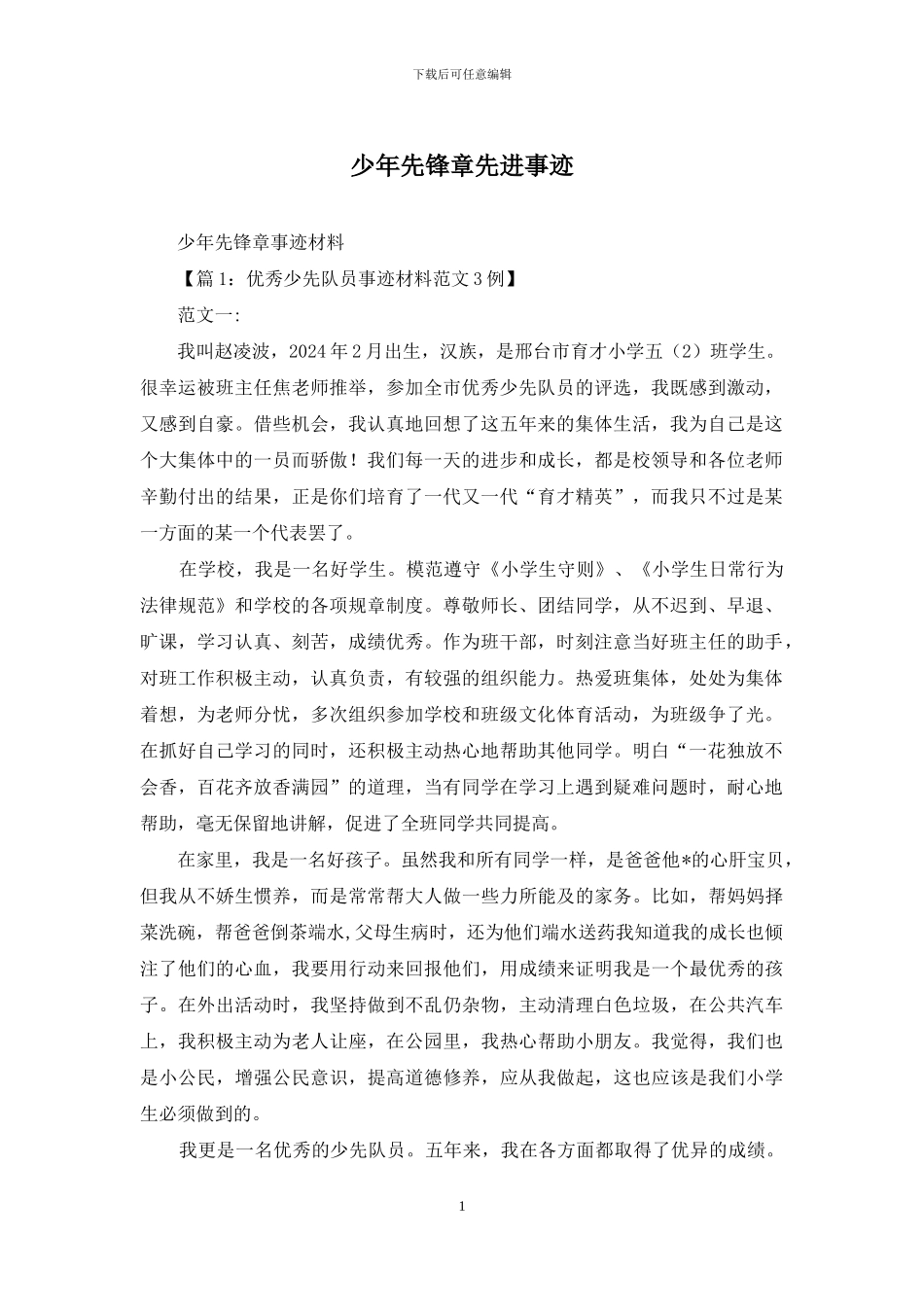 少年先锋章先进事迹_第1页