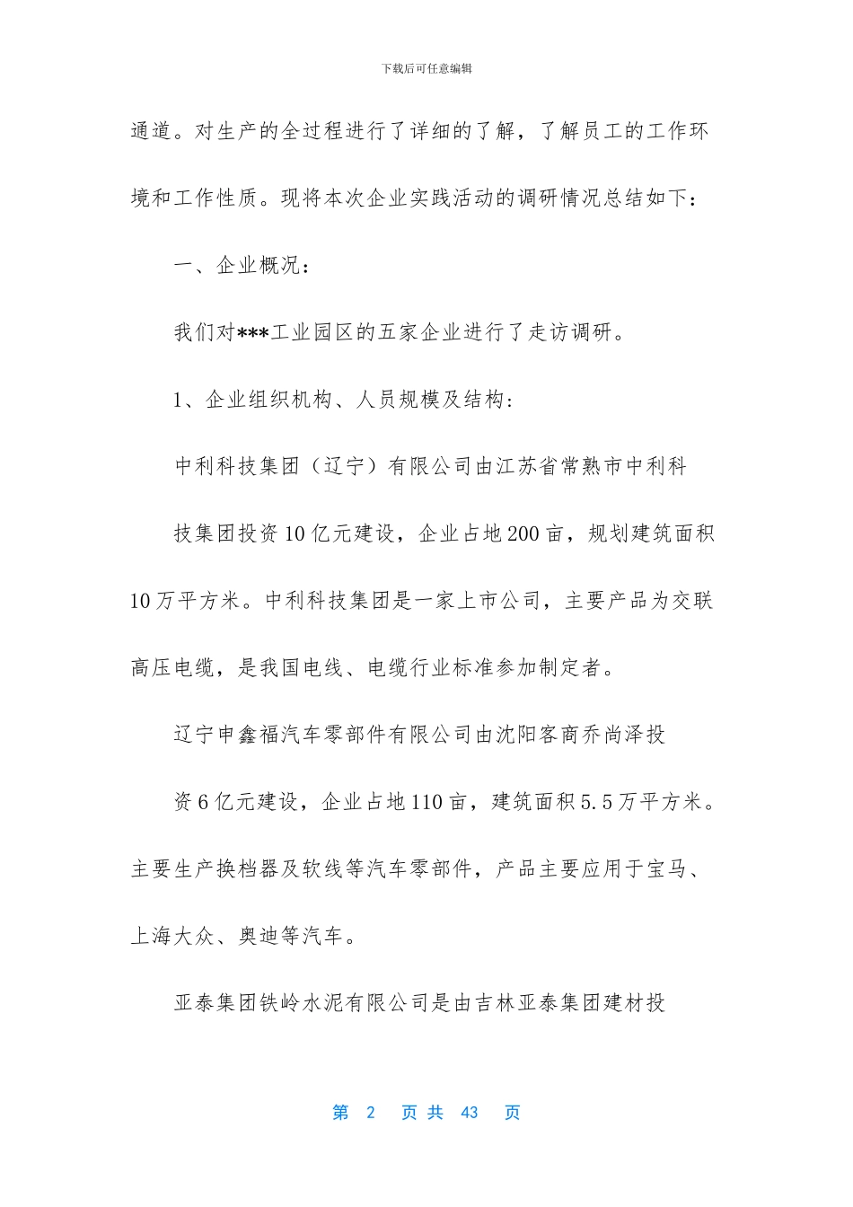 工业园区调研报告-调研报告格式_第2页