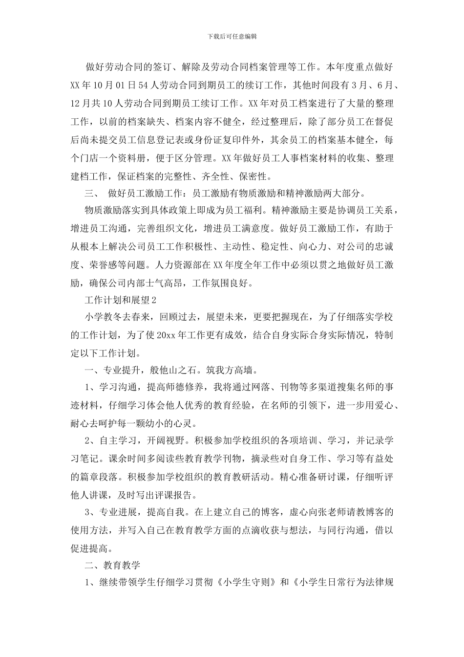 工作计划和展望_第2页