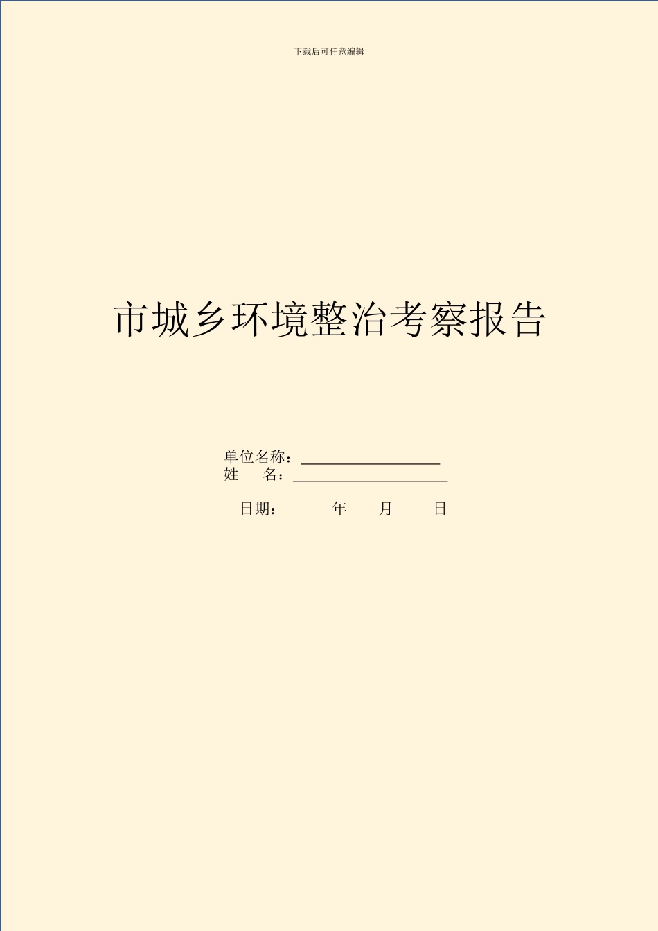 市城乡环境整治考察报告_第1页